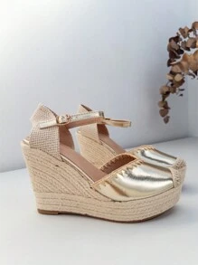 Women's Wedge Espadrilles, With A High Platform And Non-Slip Sole, With High Quality And Comfort, Ideal For Dressing, Partying And Everyday Use, Estimated Delivery 1-3 Business Days (Peninsula) - 金色 - 查看 5