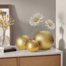 Nordic Minimalist Creative Gold Electroplated Hammered Ceramic Hydroponics Vase, Home Living Room TV Cabinet Decor, Office Desk Dining Table Centerpiece Flower Holder Gifts Birthday Graduation Home Decor Room Decor Flower Vase Glass Vase