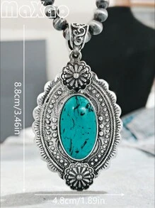 Vintage-Inspired Large Concho Pendant Multi-Layered Necklace For Women, Available In Different Colors To Match Various Outfits, Great As Self-Purchase Or Gift For Best Friends, More Vintage Styles Available In-Store