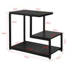 SoBuy FBT65-SCH, Side Table End Table Coffee Table Living Room Table With Storage Shelf, Black - Black - View 2