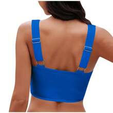 New Style Twist Front Bikini Top, For Summer Beach Vacation - Sky Blue - View 5