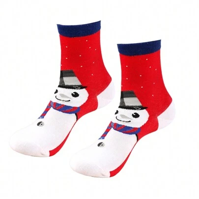 Women Christmas Mid-Tube Socks Autumn Winter Santa Claus Elk Warm Cozy Stockings