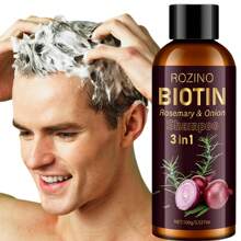 100g 三合一生物素、迷迭香和洋葱洗发水，提供全新洗涤体验，使头发蓬松丰盈，轻盈自然，使头发光滑度加倍，深层滋养和恢复活力 - 白色 - 查看 5