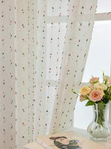 1 件波西米亚风彩虹糖果条纹刺绣薄纱窗帘，杆袋设计，易于悬挂，柔软涤纶面料，彩虹条纹刺绣，有多种尺寸可供选择，满足不同需求，适用于卧室、浴室、客厅、厨房、办公室、家居装饰