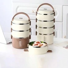 Reusable Divided Bento Lunch Box Set, Microwave & Dishwasher Safe, Leakproof, Portable Large Capacity Food Container With Fork And Spoon, With Leakproof, For Office, Cafeteria, Backyard, Home Kitchen