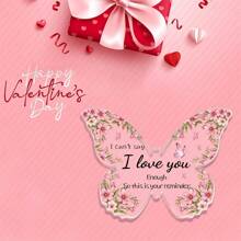 1pc Acrylic Plaque Gift For Her Him Anniversary Day, Butterfly Acrylic Plaque Signs, Wedding Valentine's Day For Girlfriend, Wife, Husband, Boyfriend To My Dear I Love You ZI-23