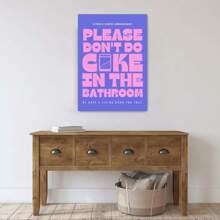 1 pieza Pintura en lienzo sin marco con cita "Por favor, no lo hagas en el baño" Impresión de "Lindo trasero" Regalo divertido Decoración de pared de baño Cartel de arte