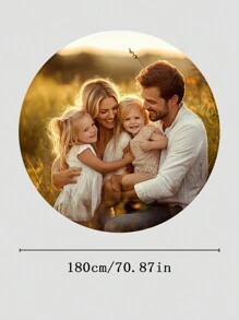 Nappe ronde personnalisée, 2 tailles disponibles, photo de famille, motifs de décoration de fête, convient pour la décoration de fête, cadeau pour les amis, décoration de table de salle à manger intérieure/extérieure pour les rassemblements et les festivals