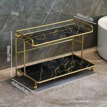 1pc Luxury Bathroom Storage Rack, Vanity Countertop Organizer Shelves For Cosmetics & Toiletries - Multicolor - View 4