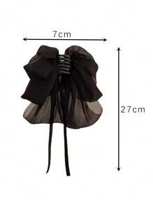 优雅双面蝴蝶结泡泡发夹，蓬松网状设计，增添蓬松感，打造公主风发型，涤纶（聚酯纤维）和亚克力材质，新款季节限定爪夹发夹，适合上学、大学、学院风等场合，可爱又实用，是理想的发饰之选。