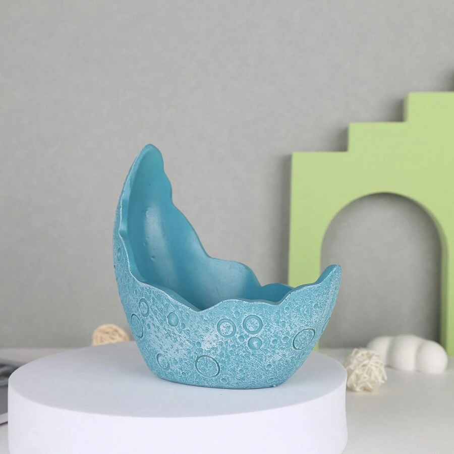 1pc Blue Moon Flower Pot Resin Craft Decor