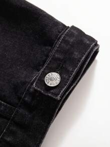Men's Button Front Long Sleeve Pocket Denim Jacket, Spring/Autumn