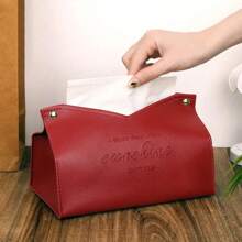 Estuche de pañuelos, servilletero, contenedor de almacenamiento, caja de pañuelos para coche, decoración minimalista para el hogar y la sala de estar de color sólido - Azul - Ver 5