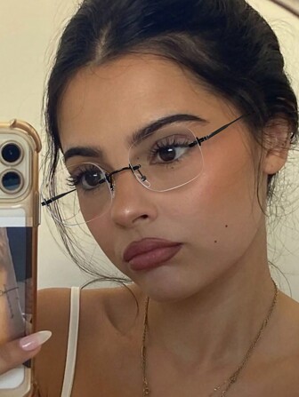 1/2/3 件女士金属无框矩形商务时尚眼镜，适合日常阅读和通勤上班