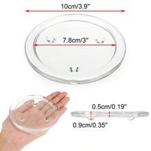 5PCS Clear Glass Candle Tray Glass Pillar Candle Holder Tray, Clear Glass Candle Coaster Holder Pillar Candle Small Round Candle Tray Modern Candle Center Decoration For Table Wedding - Multicolor - View 3