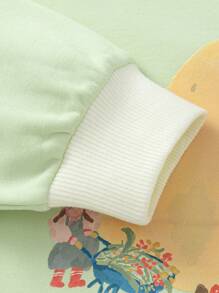 Balabala 女孩印花運動衫，甜美可愛的春季上衣 - 黃綠 - 查看 3