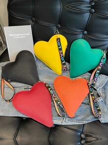 1 件心形手提包、化妆包、零钱包、女士手提包、个性化心形储物袋、小钱包、口红包、便携式迷你储物袋、情人节/节日礼物旅行必需品节日必需品