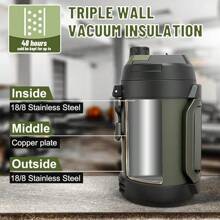 Hydraful Gallon Jug, 128oz Large Insulated Stainless Steel Sports Water Jug, Large Triple Wall Vacuum Insulation Water Bottle-Keeps Cold Up To 48 Hrs-Sweat Proof,For Gym, Hiking & Camping - Graphite Gray - View 8