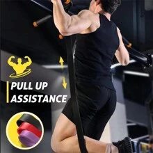 5-230磅阻力带套装，多层TPE健身弹力带，家用瑜伽普拉提辅助带，健身房引体向上训练带，力量训练器材，减肥健身配件 - 彩色 - 查看 5