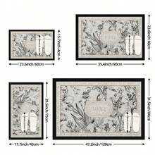 DAJIANG 1 Stück Badezimmerteppich, Fußmatte, Türmatte aus Seiden-Kreismaterial mit PVC, Topfpflanzenmuster, frischer Stil, rutschfest, fleckabweisend, leicht zu reinigen, blockiert die Tür nicht, geeignet für Restaurant, Außenbereich, Eingang, Heimdekoration, Badezimmerzubehör, Rückkehr zur Schule, Eingangsdekoration