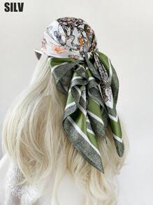 1 件 90 厘米佩斯利图案方形围巾，可作为头巾、头巾或头巾日常使用，头巾、发带、头带非常适合装扮您的外观 - 彩色 - 查看 44