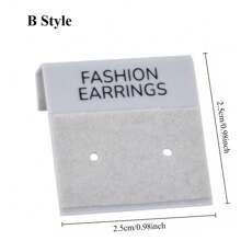 100pcs Grey High Quality Hanging Earring Cards With Flannel Stickers, Jewelry Display (2.5*2.5cm) Back To School Dormitory Storage