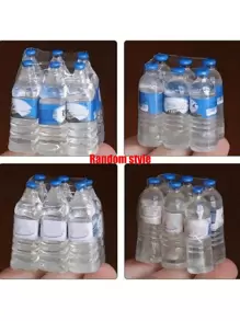 5个/10个/20个 1:12比例树脂微缩逼真矿泉水瓶模型 - 娃娃屋微型礼品玩具 - 装饰配件和摆件（款式随机）