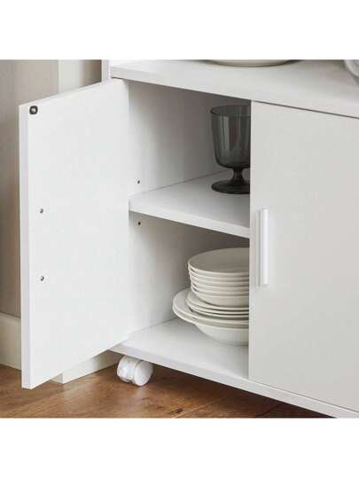 SoBuy FRG241 W, Microwave Shelf, Kitchen Wheeled Storage Trolley, Cabinet Cupboard Unit view 7