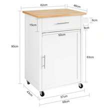 SoBuy FKW102-WN, Kitchen Trolley Cart Kitchen Storage Trolley Kitchen Cabinet Cupboard - White - View 2