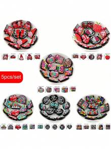 5PCS, Decorative Beads, Bead & Bead Assortment, 5 Different Combinations Of Silicone Focus Beads (Including Mama Themed/Valentine's Day Themed/Teacher's Day Themed Series), Suitable For Keychain Pendants, DIY Handmade Bracelet Jewelry Making, Bead Pens, Etc
