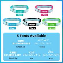 Rokhevn 1 pieza Collar personalizado para perro con nombre e información de contacto impresa en UV - Collar de seguridad de nailon reflectante visible de noche, hebilla ajustable, soporte para etiqueta de identificación de mascota