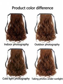 Women's Wig Short Curly Hair Ponytail Bandage Type Big Wave Short Wig Ponytail Short Ponytail Braid, Clip Type Pear Curl Medium Long Wig Braid, Natural And Lifelike. - Multicolor - View 11