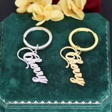 1pc Customized Letter Name Pendant Keychain Men's And Women's Accessories - Multicolor - View 2
