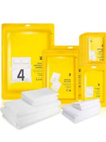 Bộ ga trải giường khách sạn dùng một lần, mềm mại và thoáng khí, bao gồm vỏ gối và khăn tắm, thích hợp cho du lịch, khách sạn, spa, cắm trại, nghỉ qua đêm, dành cho cả nam và nữ, các cặp đôi, gia đình, nhân viên giao hàng, chuẩn bị năm học mới, du học. - Nhiều màu - Xem 1