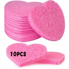 10/30/50/100pcs Heart Shape Facial Sponge,Esthetician Supplies- Pink Deep Cleaning Absorbent Compressed Facial Sponges Face Cleansing Sponge Powder Puff For Facial Massages & Daily Beauty Routine Compressed Facial Sponges Gifts