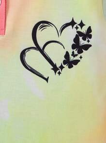 2pcs/Set Girls Casual Cartoon Printed Short Sleeve V-Neck Knee-Length Dress For Summer - Multicolor - View 6