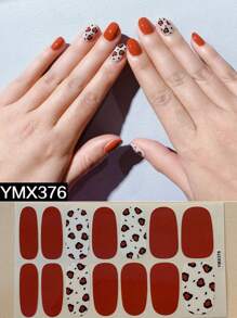 Leopard Print, Y2K Style Mix & Match Full Cover Nail Stickers, Easy To Apply With Dotted Lines Nails - Multicolor - View 39