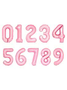 32-Inch American-Style Aluminum Film Number Balloon For Birthday Party Decoration, Christmas - Pink - View 1