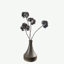 6 件哥特式黑色人造蒲公英茎，带逼真叶子 - 多用途装饰，适合葬礼、派对、居家和所有节日场合 - 非常适合情人节、父亲节、母亲节、毕业典礼、六月、七月四日、哥特风格