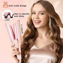 36mm Ceramic Coated Curling Iron, Adjustable Temperature Curling Wand, Creates French Curl And Waves, Christmas Gift, New Year Gift, French Wave Styler For Voluminous Curly Hair, Women Gift, Mother's Day Gift - EU C Type Plug(220-240V) - View 2