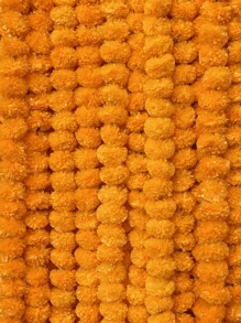 1pc Marigold Garland For Artificial Marigold Flowers For Christmas, Party Wreath, Artificial Flower Wreath, Wedding Decoration, Festival Decor, Spring Shrub Floral, Halloween/Thanksgiving/Fall Decoration Rama Decoration, Valentine's Day, Gift Home Decor Halloween Decor Room Decor - Multicolor - View 9