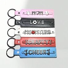 1个定制水钻字母皮革钥匙扣,个性化名字包包挂饰,闪亮水钻字母,定制生日礼物(送给女性/女友),送给他的礼物,送给她的礼物,新年/母亲节/父亲节/生日/周年纪念日/圣诞节礼物,送给您的爱人、男友、女友、家人、朋友 - 彩色 - 查看 3