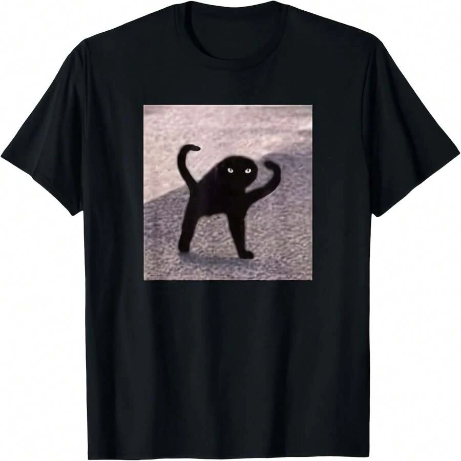 Cursed Cat Angry As Fuk Meme T-Shirt - Black - View 1
