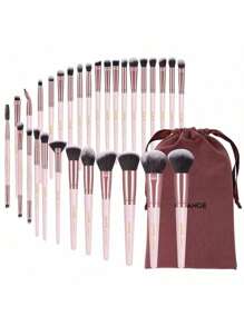 30pcs Professional Makeup Brush Set Foundation Concealers Eye Shadows Powder Blush Blending Brushes Beauty Tools With Bag