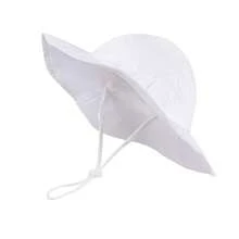 Sombrero de sol con decoración de lazo ajustable, adecuado para niños pequeños, niños, bebés y niñas - Gorro de lavabo ala grande con lazo en color liso - Ver 51