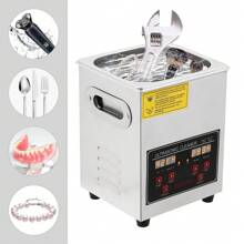0.53 Gallon Ultrasonic Cleaning Machine Cleaner 40khz With Time Setting Function - Silver - View 8