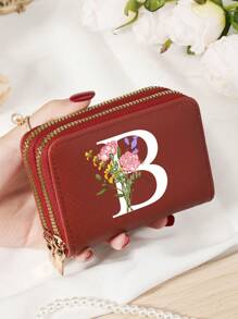 Burgundy Bag Charry Red Bag Wine Red Bag Large Capacity Multi Double Zipper Card Holder Wallet Business Card Holder Credit Card Holder Women For Women Wallet Mini Wallet Purse Wallet Card Wallet - Burgundy - View 22