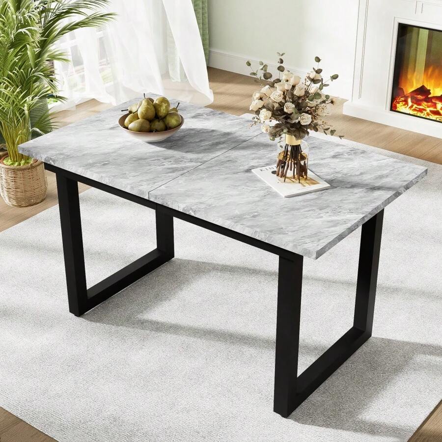Extendable Dining Table, Industrial Style Dining Table, Rectangular ...