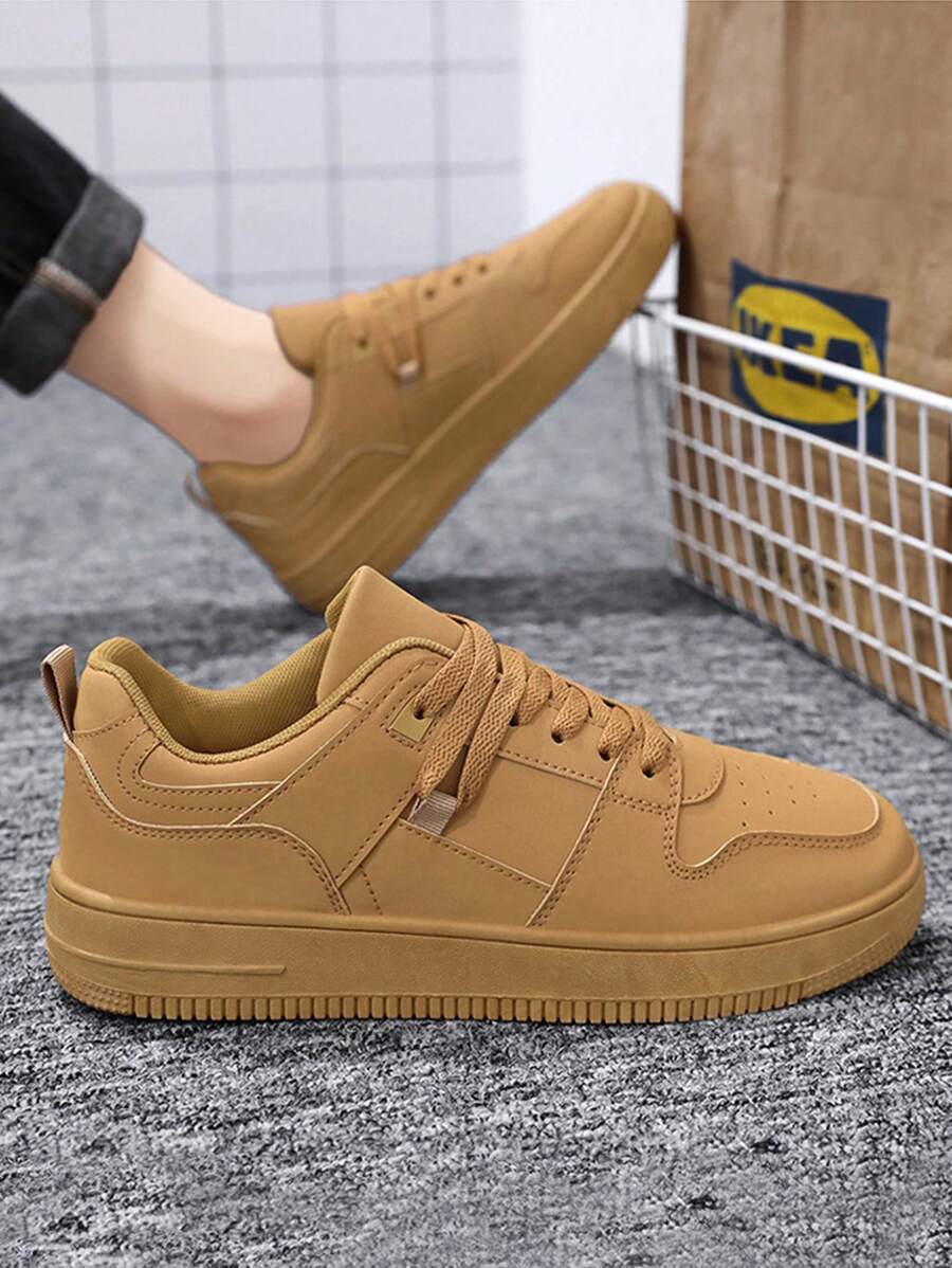Zapatillas deportivas tenis de moda y casuales para hombre , Zapatos Casuales de Suela Gruesa Para Hombre , Zapatos de skate con suela gruesa para hombre ,  cómodos zapatos deportivos casuales para exteriores, para parejas ,Zapatos deportivos para hombres - Amarillo - Ver 1