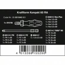 Wera Kraftform Kompakt 60 Ratchet Screwdriver And Bit Set 17pc 05051040001 - Single - View 2